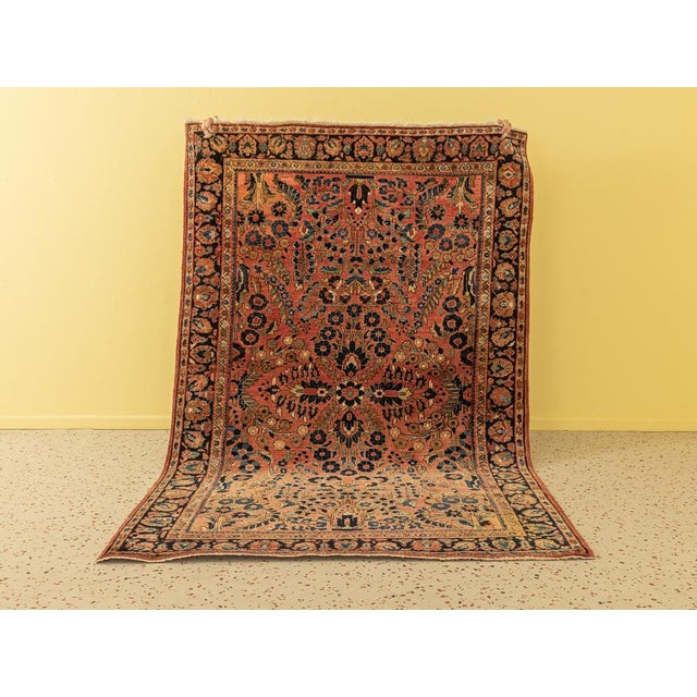 Antique Sarough Rug, 1920s For Sale - Image 3 of 14