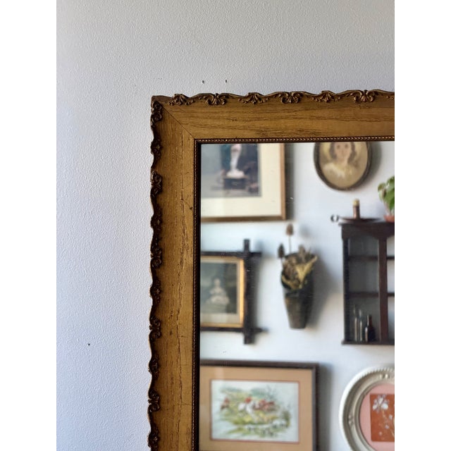 Vintage French Style Giltwood Wall Mirror, C. 1940–1955 For Sale - Image 10 of 12