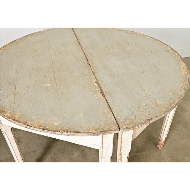 Swedish 20th Century Pair of Demilune Consoles For Sale - Image 10 of 12