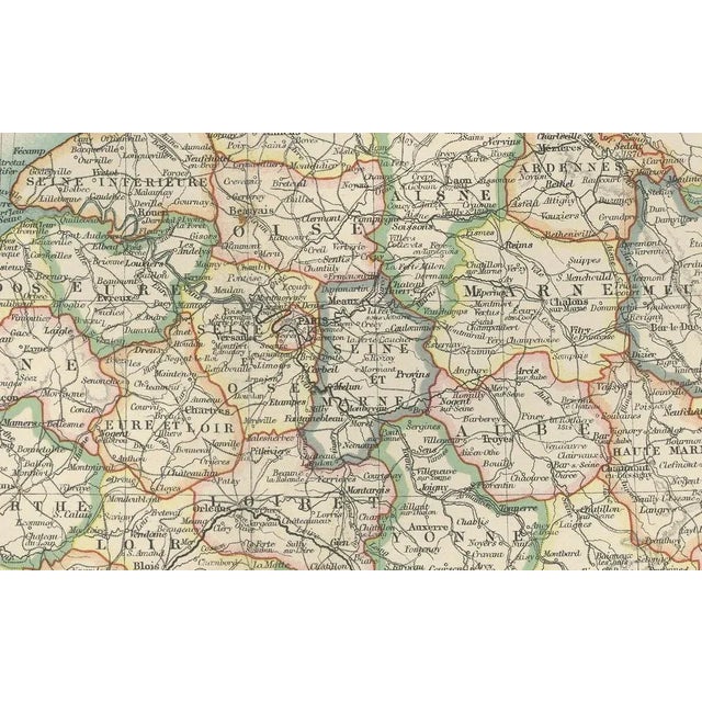 Paper Antique Map of France, 1903 For Sale - Image 7 of 10
