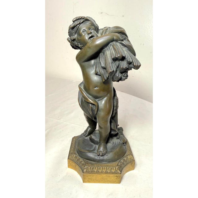 Realism Antique 1800s Claude Michel Clodion Putti Cherub Bronze Statue Realism Sculpture For Sale - Image 3 of 13