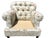 Custom Tufted Scalamandre Light Blue Floral Lounge Chair and Ottoman For Sale - Image 14 of 18