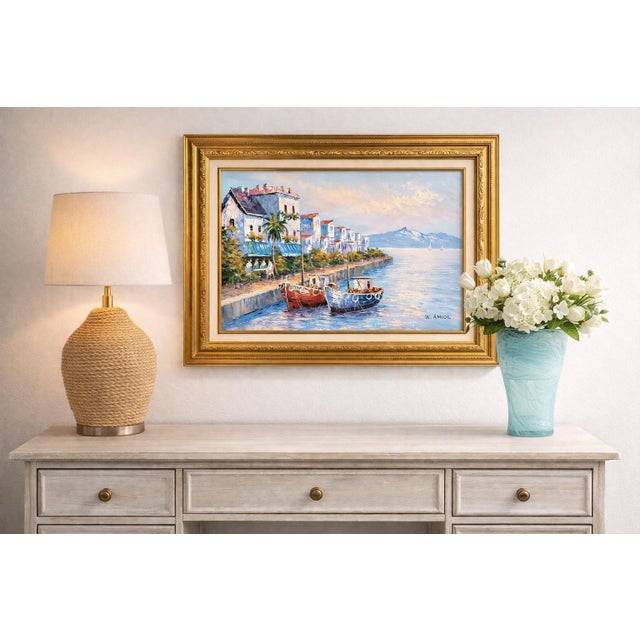 Hand-Blown Aqua Swirl Art Glass Vase – Heavy Studio Glass, Organic Modern Coastal Decor For Sale - Image 4 of 9