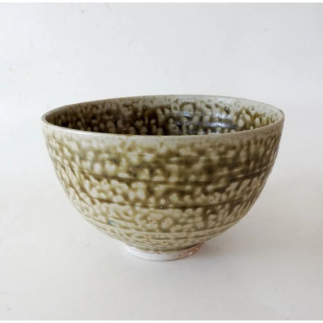 Ceramic Late 20th Century Green Salt Glaze Pottery Bowl For Sale - Image 7 of 7