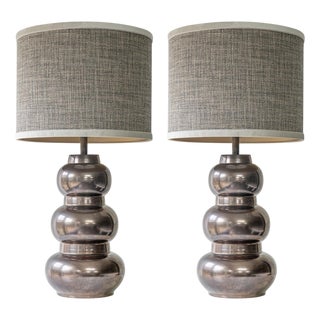 Tiered Spherical Chrome Table Lamp by R. Houben, 1970 For Sale