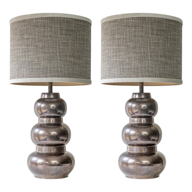 Tiered Spherical Chrome Table Lamp by R. Houben, 1970 For Sale