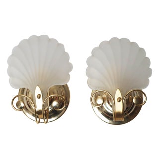 Shell Wall Lamps from Deknudt, Belgium, 1980s, Set of 2 For Sale