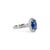 Early 21st Century 14k White Gold Agl Ceylon 3.54ct Oval Sapphire Halo Diamond Cocktail Ring, Size 6 For Sale - Image 5 of 9
