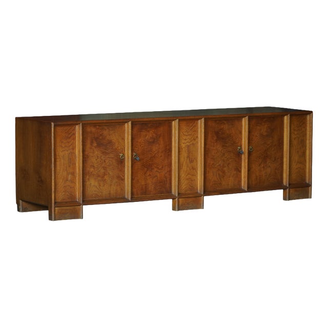 Large Danish Modern Sculptural Oak Sideboard with Paneled Doors, 1950s For Sale