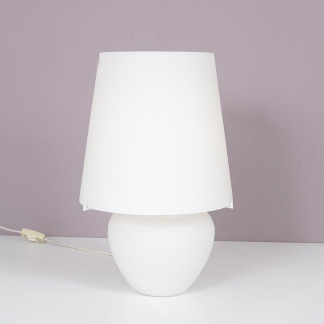 White White Glass Table Lamp from Punto Luce, Murano, Italy, 1990s For Sale - Image 8 of 8