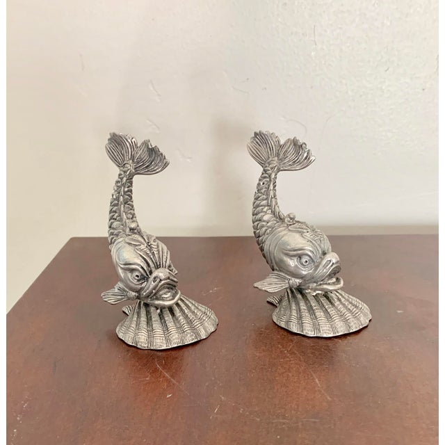 Vintage Koi Fish Pewter Salt and Pepper Shaker Set Chairish