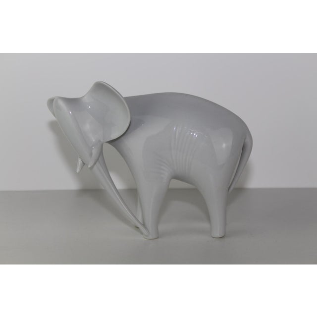 Czech White Porcelain Elephant from Royal Dux, 1960s For Sale - Image 15 of 16