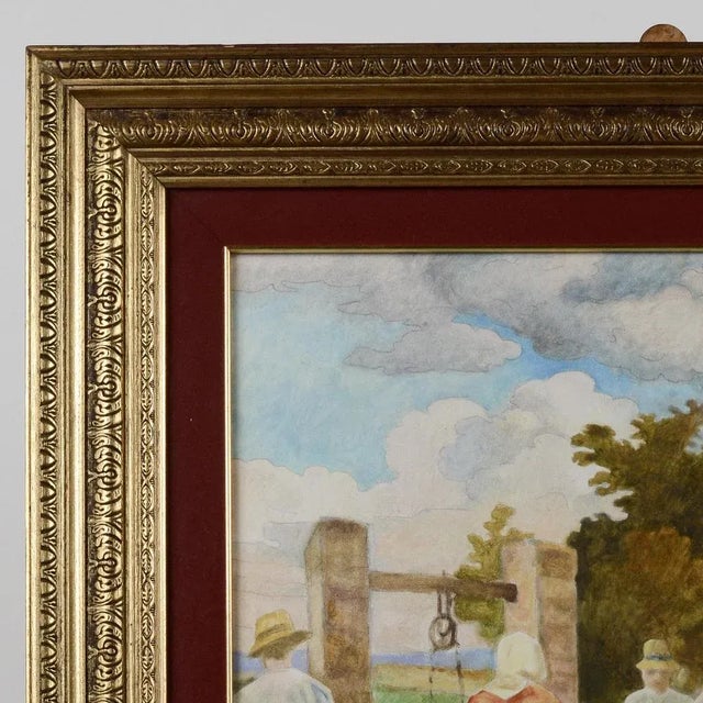 Cesare Peruzzi, Next to the Well, Oil on Canvas, Framed For Sale - Image 3 of 10