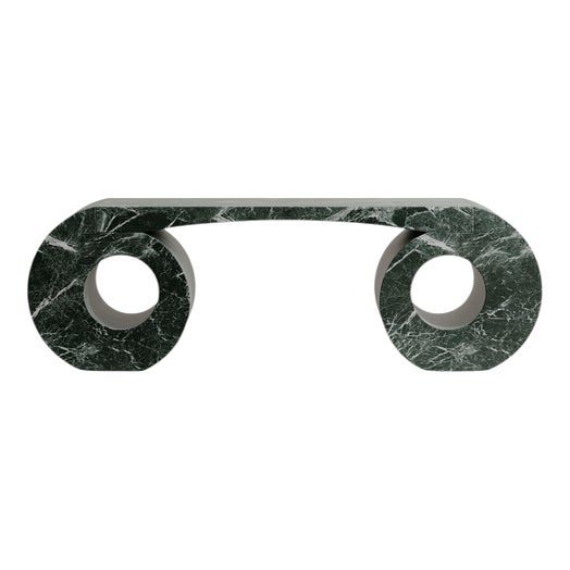 Verde Notte Marble Stone Eye Bench by Esther Knopfler For Sale