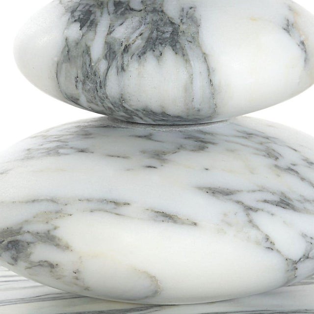 Featuring a sculptural column of softly rounded Italian Arabescato marble stones, this table lamp brings an organic,...