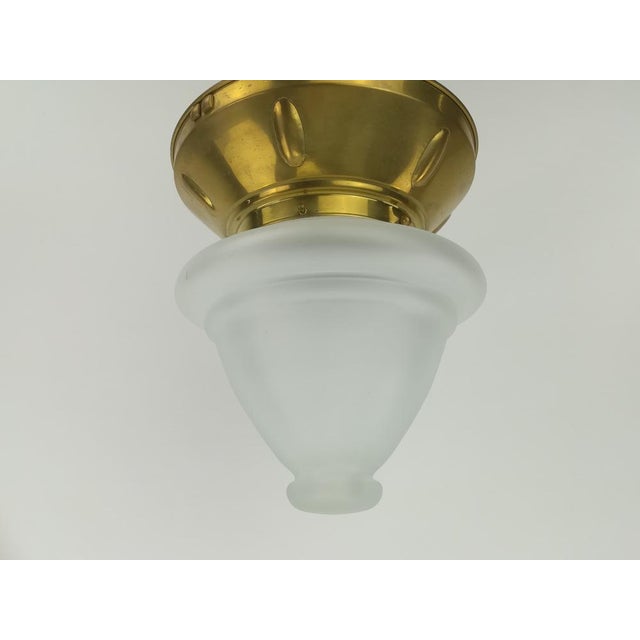 Gold Viennese Ceiling Lamp with Oral Blades, 1920s For Sale - Image 8 of 10