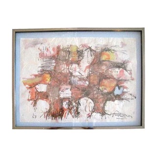 Ink & Watercolor on Rice Paper, Dated 1963 For Sale