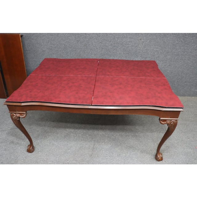 Harden Cherry Claw-and-Ball Extension Dining Table With Leaves For Sale - Image 11 of 16
