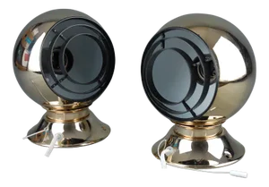 24 Carot Gold-Plated Magnetic Eyeball Wall Lamps from Abo Rangers, Denmark, Set of 2