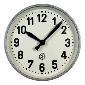 Industrial Grey Factory Wall Clock from Chronotechna, 1950s
