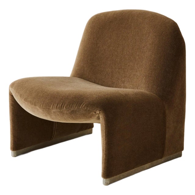 "Alky" Mohair Lounge Chair Attributed to Giancarlo Piretti for Castelli 1960s For Sale