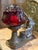 1930s Gibraltar Art Deco Spelter Elephant Table Lamp With Ruby Red Glass Shade For Sale - Image 4 of 13