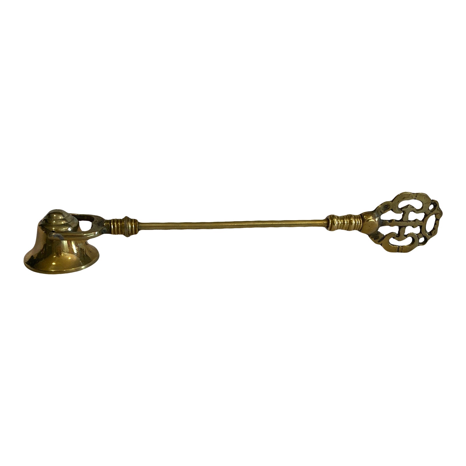 Vintage Ornate Brass Candle Snuffer | Chairish