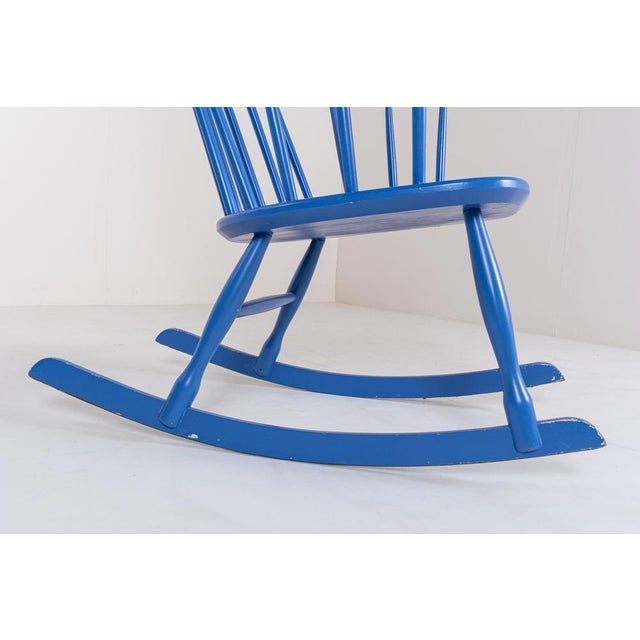 Wood Grandessa Rocking Chair attributed to Lena Larsson for Nesto, 1960s For Sale - Image 7 of 11