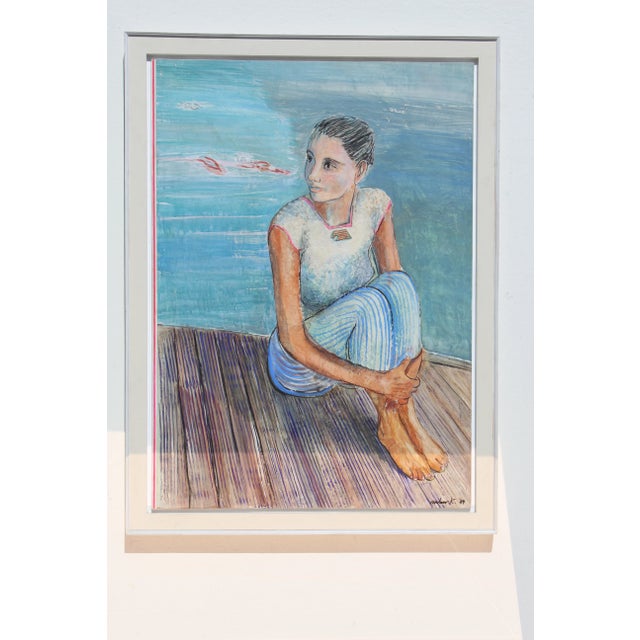 Wood 1980s Monumental Persian Contemporary Painting by Artist Milano Khzanjian For Sale - Image 7 of 7