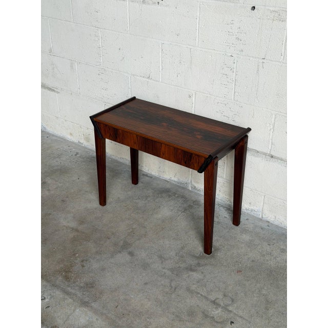 Rosewood One Drawer Entry Table Small Nightstand Side Table Desk Denmark 1960s For Sale - Image 10 of 10