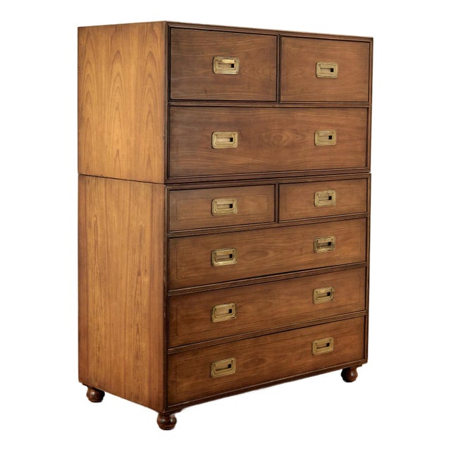 Vintage Campaign Chest of Drawers by Baker For Sale