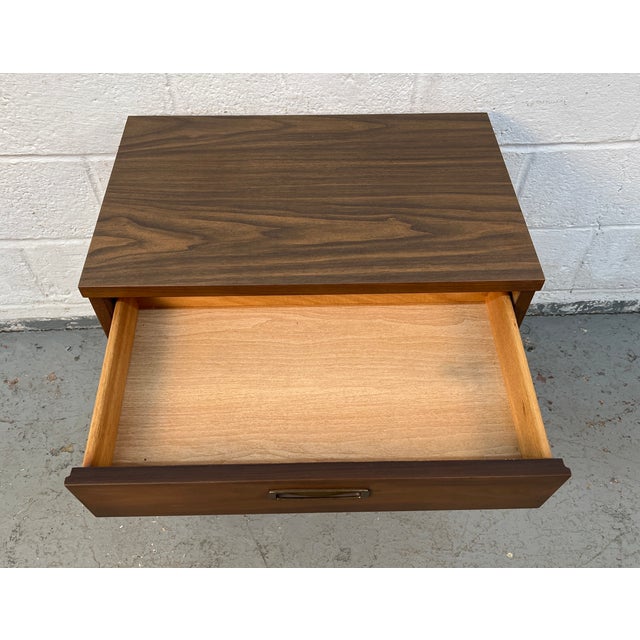Mid-Century Modern Walnut Cabinet Nightstand With Cane Doors For Sale In New York - Image 6 of 13