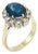 Vintage 3.31 Carat Sapphire Diamond 14k White Gold Cluster Ring, Size 6.75 For Sale
