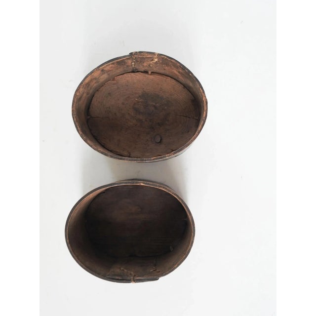 Mid 19th Century Small Antique Bentwood Oval Spice Box For Sale - Image 5 of 9