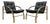 Vintage Leather and Metal Armchairs, 1990s, Set of 2 For Sale