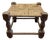 Antique Folk Art Style Wood & Seagrass Rope Stool / Footstool / Ottoman For Sale