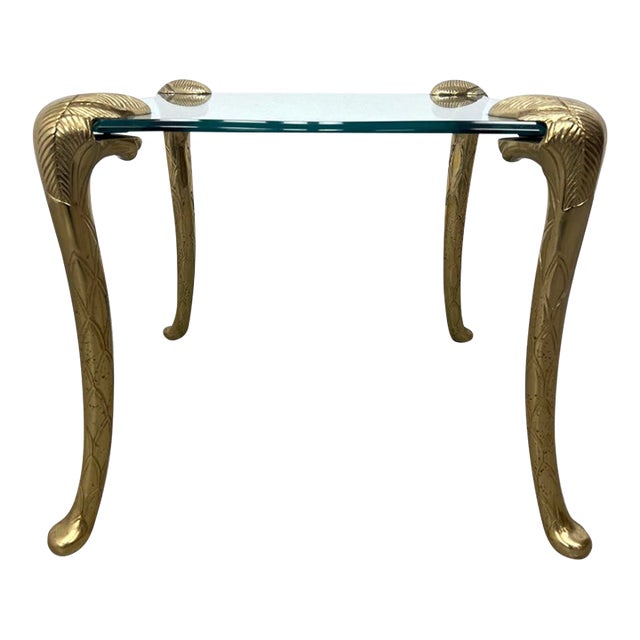 1970s Brass Glit Side Table in the Style of p.e. Guerin For Sale