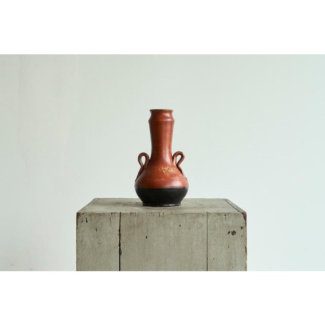 Sculptural Vase in Red and Black Pottery, 1940s For Sale - Image 3 of 12