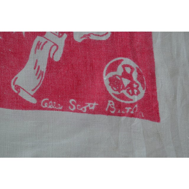 Textile 1940s American Coat of Arms Linen Tablecloth by Dewan For Sale - Image 7 of 10