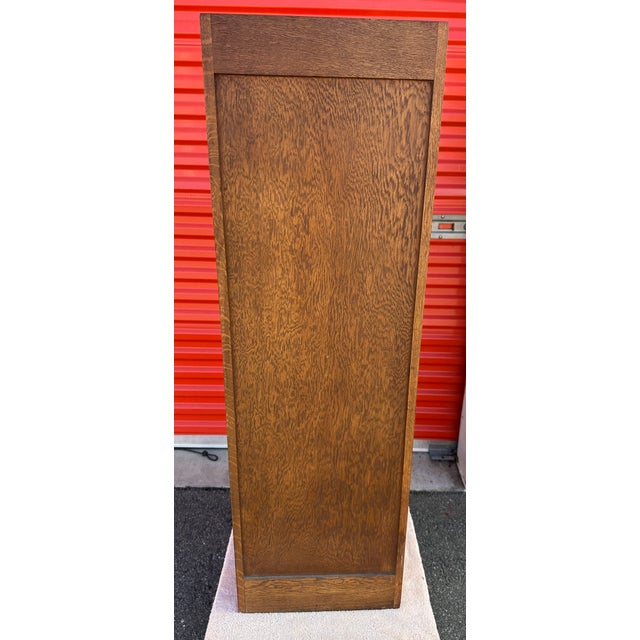 1920s Antique Quarter -Sawn Oak Four Drawres File Cabinet For Sale - Image 5 of 15