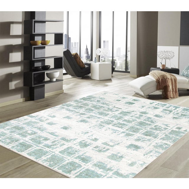 Modern Ivory Area Rug- 9' 1'' X 12' 3'' For Sale - Image 4 of 4