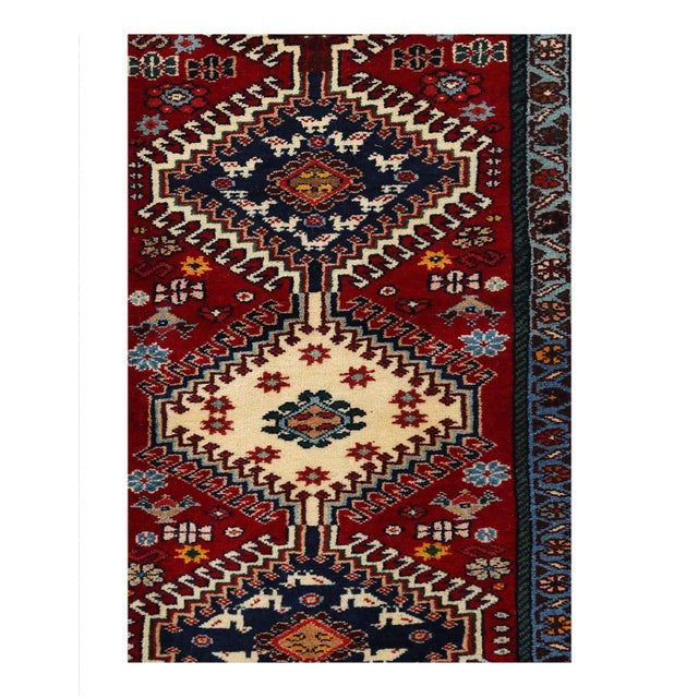 The pile used in Yalameh rugs is very fine, particularly in comparison to other tribal designs, using soft wool based on a...