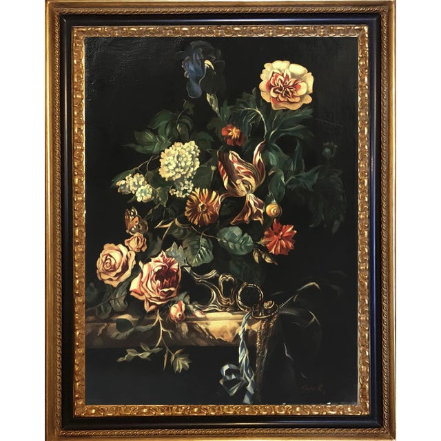 Roberto Suraci, Still Life Painting of Flowers, Oil on Canvas, Framed For Sale - Image 6 of 6