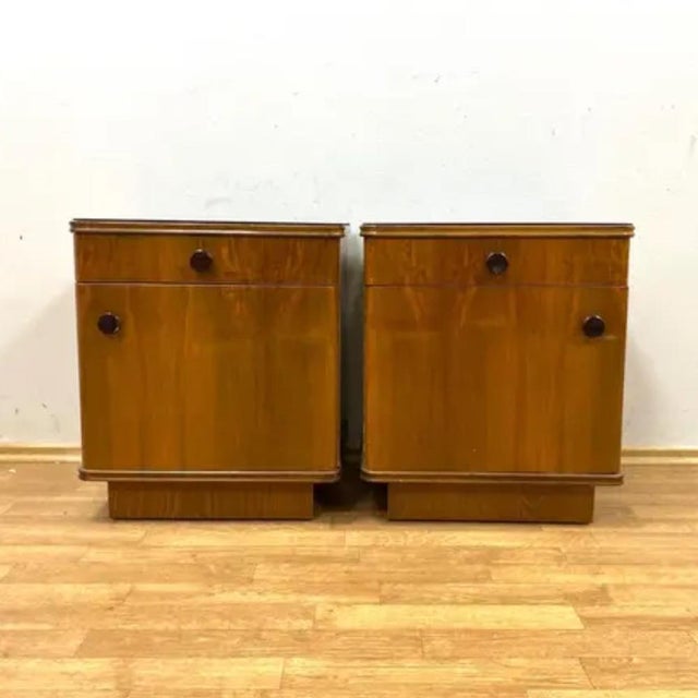 Wood Vintage Nightstands in Veneered Wood, 1960s, Set of 2 For Sale - Image 7 of 12