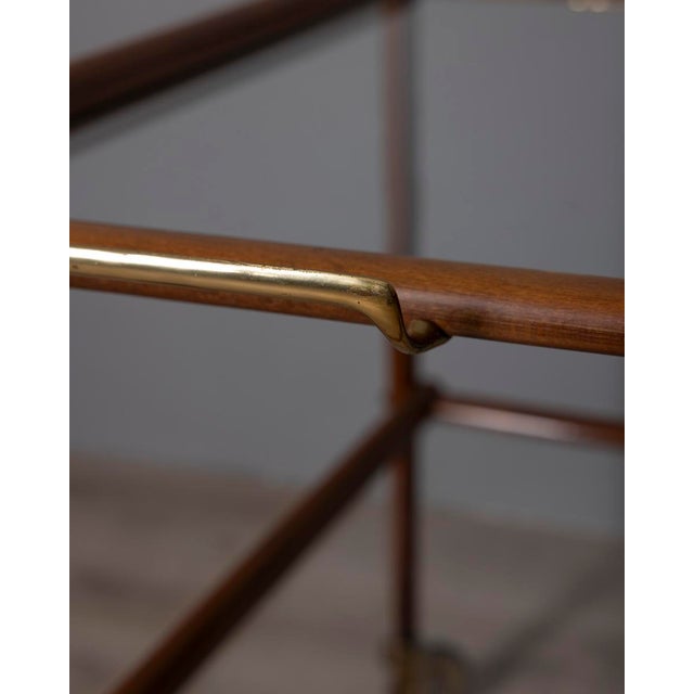 Vintage Italian Wood and Glass Food Trolley, 1960s For Sale - Image 6 of 10