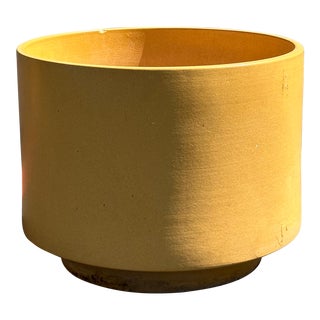 Large Mid Century Modern Gainey Planter Pot in Satin Yellow Glaze For Sale