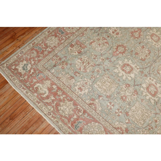 Vintage Soft Green Turkish Rug - 8'5" x 11'8" For Sale - Image 10 of 10