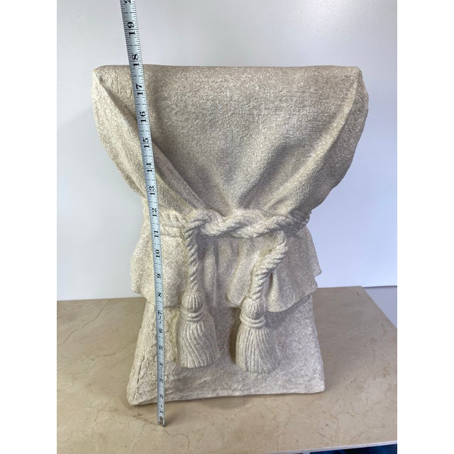 Late 20th Century John Dickinson Style Plaster Faux Bois Draped Rope and Tassel Side Table For Sale - Image 11 of 11