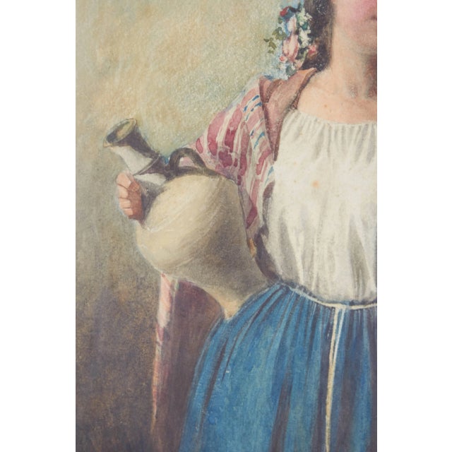 Late 19th Century Young Woman With Jug and Shawl by Arturo Faldi For Sale - Image 5 of 8