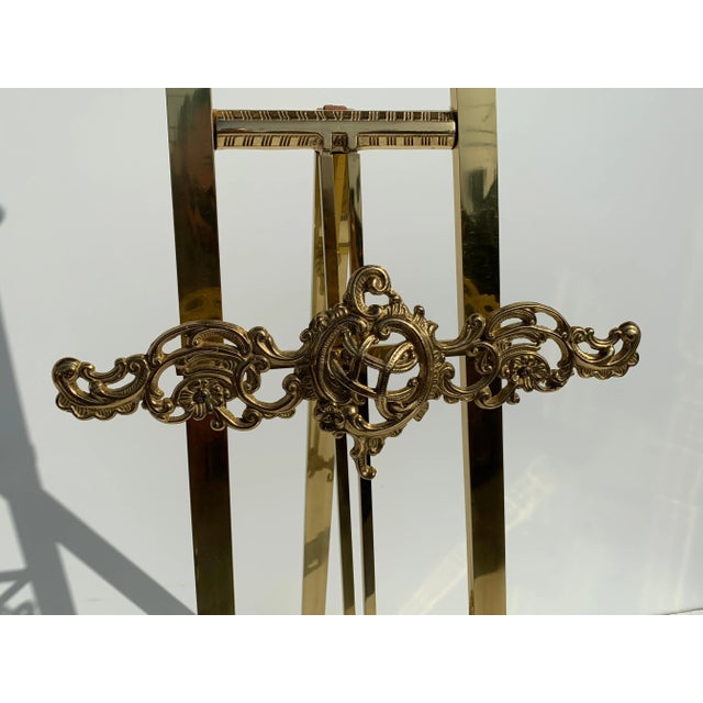 1970s Rococo Style Brass Floor Easel For Sale - Image 5 of 12